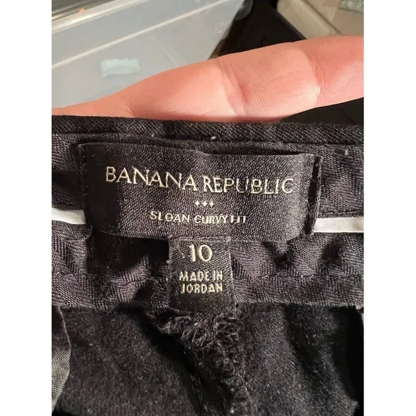 Banana Republic Women's Size 10 Sloan Pant Curvy Fit Black Mid-Rise Stretch - Image 10