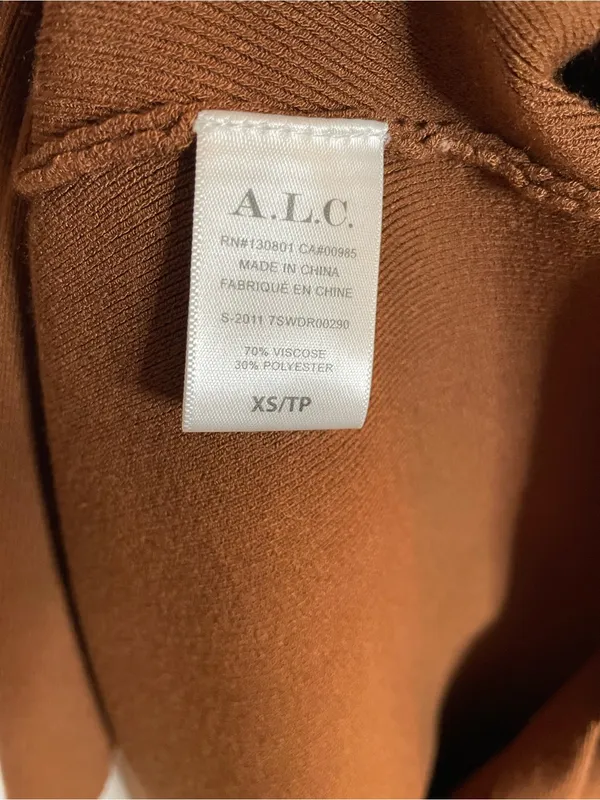 A.L.C. Long Sleeve Scoop Neck Maxi Dress in Chestnut Brown Asymmetrical Size XS - Image 8