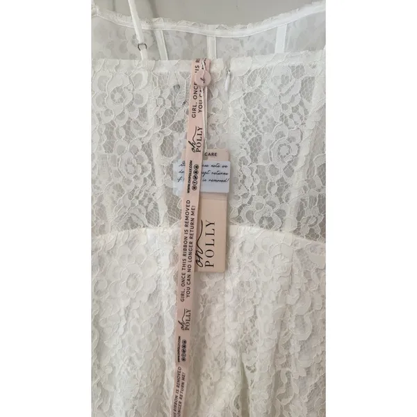 NWT Oh Polly Lace Is More Semi Sheer Lace Corset Mini Dress Size US 6 - Image 5