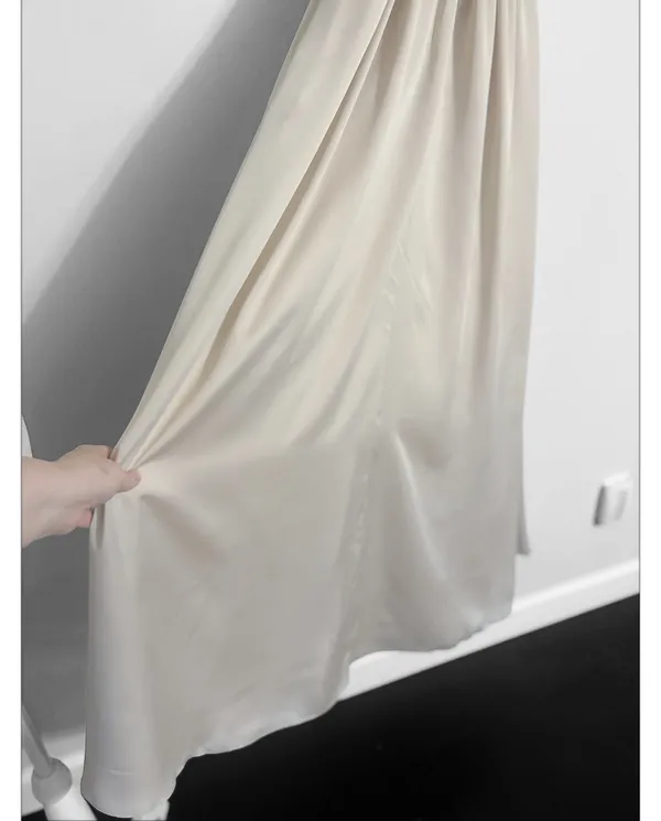 White by Vera Wang Champagne Halter Maxi Dress - Image 6