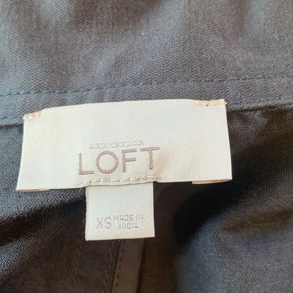 LOFT Dark Charcoal Gray Linen Cotton Lightweight Jacket Women’s XS Extra Small - Image 7