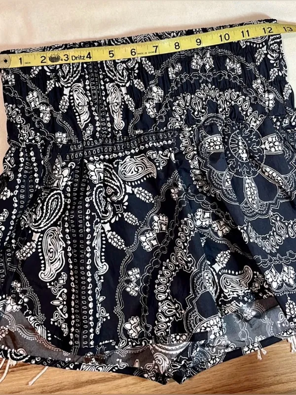 FP Movement Free People Way Home Paisley Printed Shorts Carbon Small NWT - Image 9