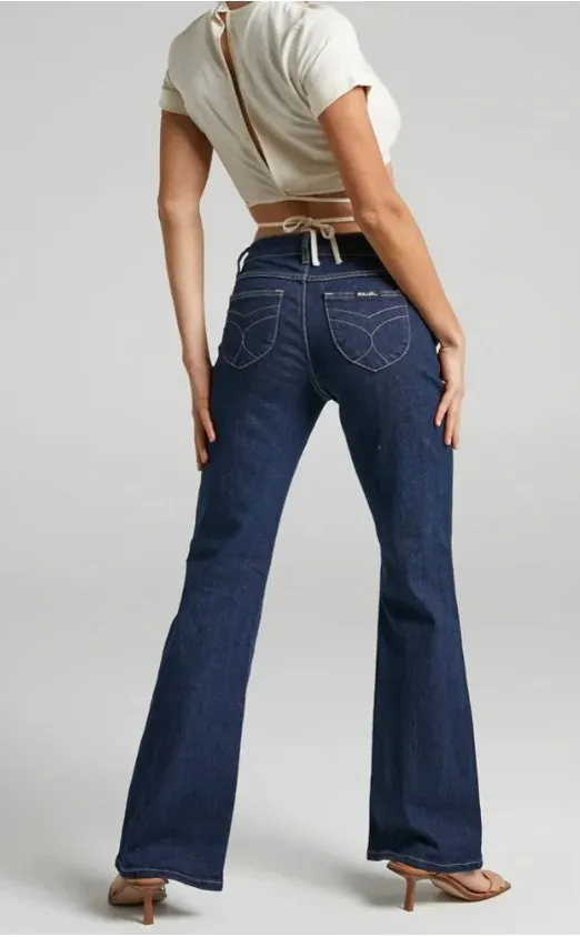Rollas Dallas Low Bootcut Slim Boot Womens Size 25 Blue - Image 2
