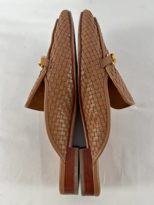 Tory Burch‎ Benton Woven Mules in Moose Brown Size 10 - Image 9