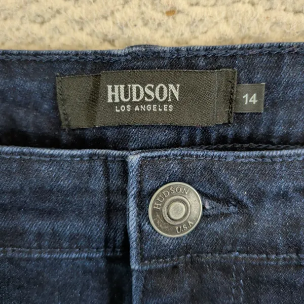 Hudson Los Angeles Womens Size 14 Dark‎ Wash Wide Leg High Rise Stretch Jeans - Image 3