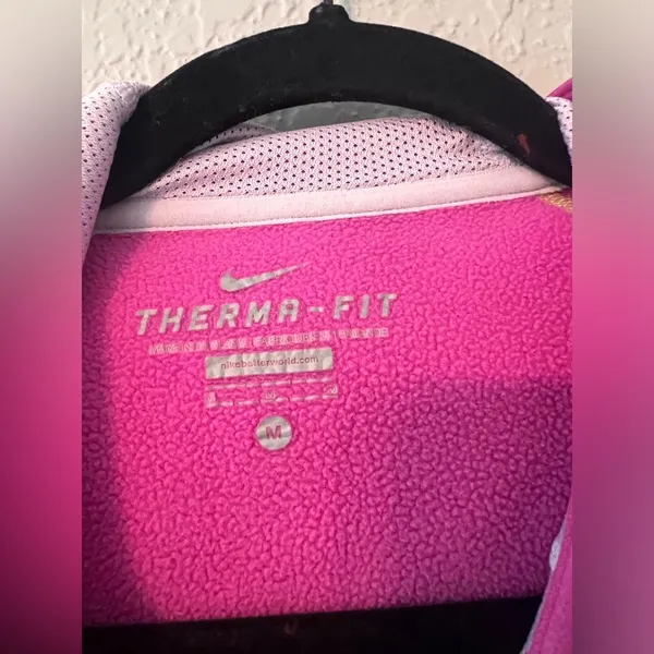 Nike Therma-Fit Women's Hoodie Sweatshirt Neon Green Pink Size Medium #178 - Image 6