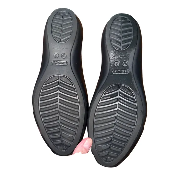 Crocs Lina Flats Womens 7 Black Pointed Toe Slip On Comfort Work Shoes 203404 - Image 2