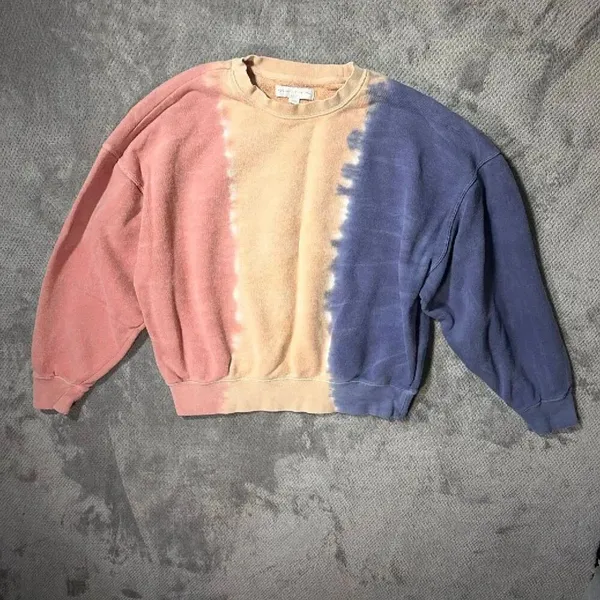 Spiritual Gangster Tie Dye Sweatshirt Medium 100% Cotton Semi Crop Crewneck #160 - Image 2