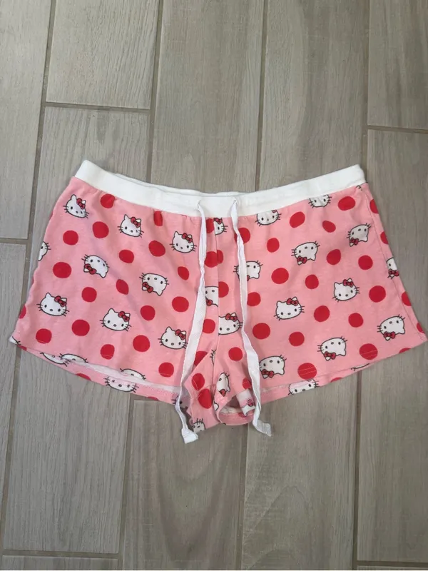 Hello Kitty Pink and Red Bow Cotton Shorts - Image 2