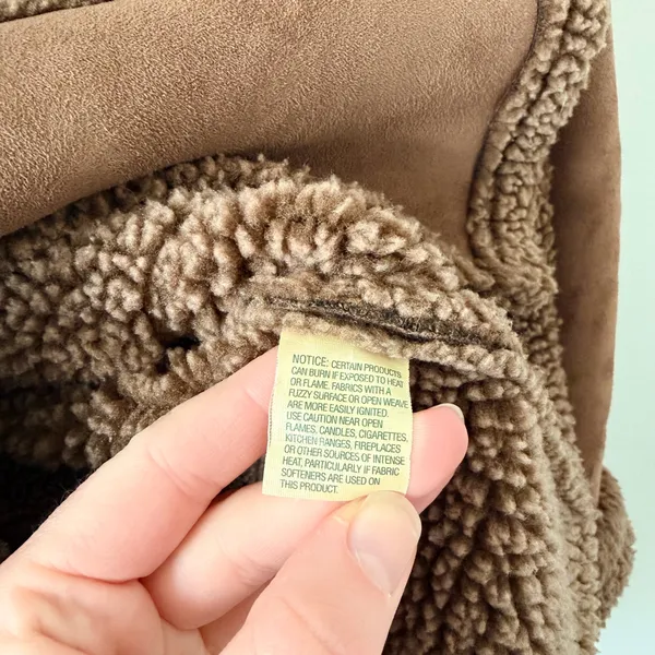 L.L. Bean Brown Sherpa Lined Toggle Coat - Image 6