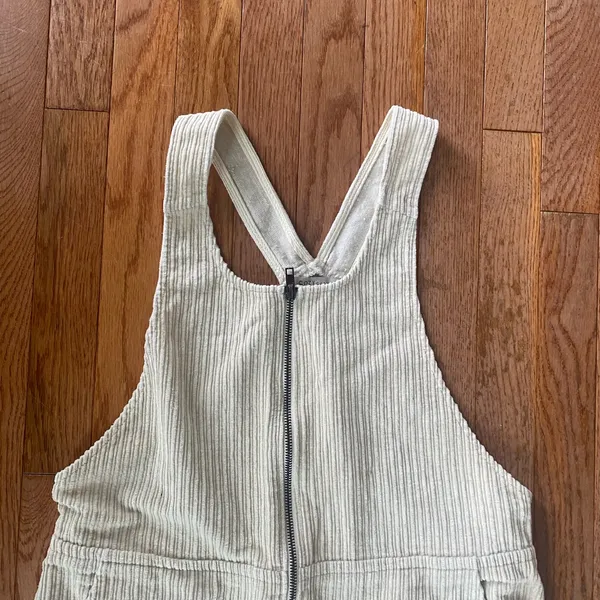 Beige Corduroy Overall Dress - Image 2