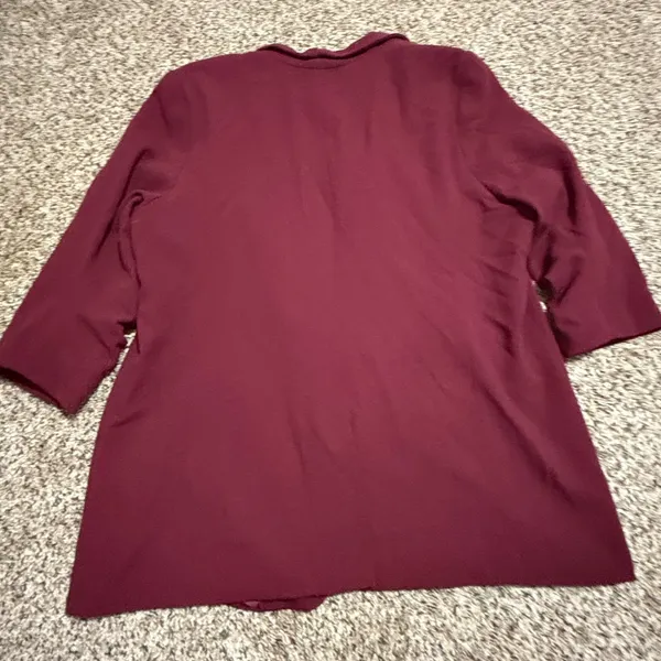 Apt 9 Womens XXL Burgundy Open Front Ruched 3/4 Sleeve Shawl Collar Blazer - Image 4