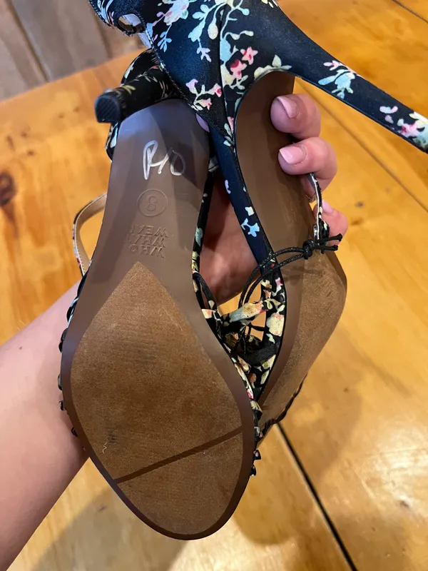 Who What Wear Floral Satin Strappy Heel - Image 4