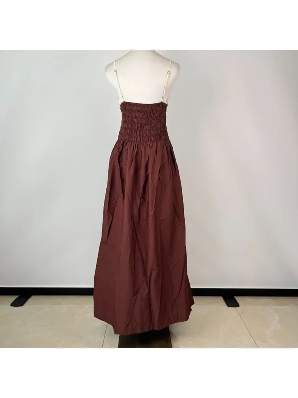 NWT Farm Rio Cotton Sleeveless Midi Dress Brown and Ivory Sz L - Image 8