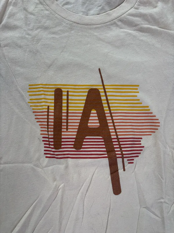 Bella Canvas Cream Iowa Tshirt with State Logo - Image 2