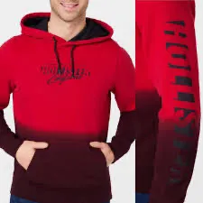 Hollister California logo graphic kangaroo ombre burgundy oversized hoodie M - Image 2