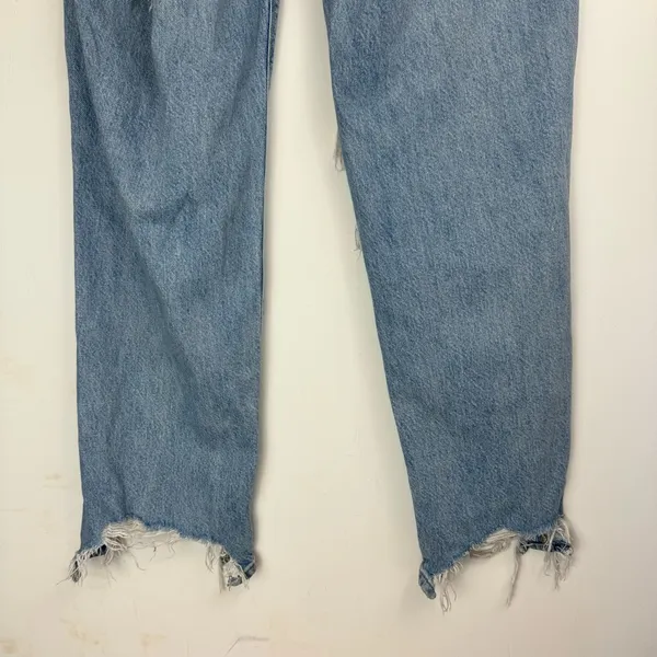 American Eagle Womens 90s Straight Pride Jeans Sz 10 Distressed Light Wash - Image 14