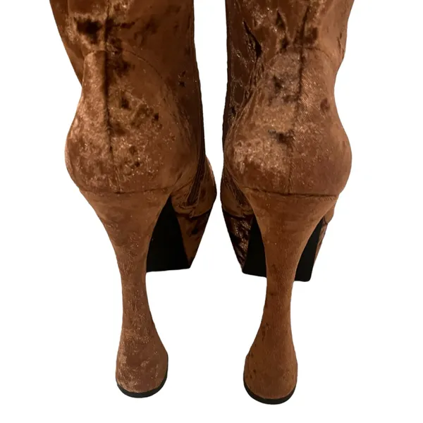 JEFFREY CAMPBELL Shego crushed velvet platform knee high boots NEW size 7.5 - Image 11