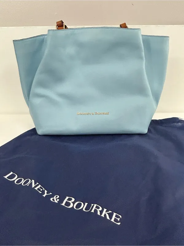Dooney & Bourke City Large Barlow in Ice Blue and British Tan Leather - Image 2
