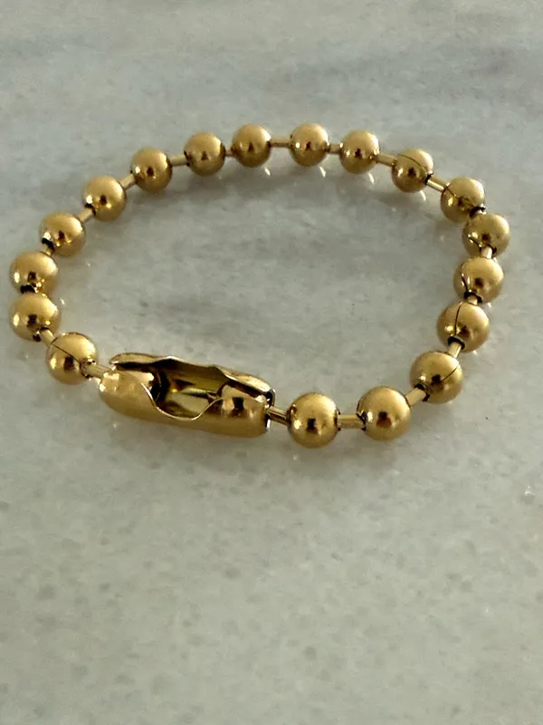 Plunder Gold Beaded Ball Link Bracelet - Women's Fashion Jewelry New Size 8 - Image 2