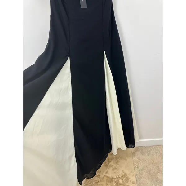 Lulus Elisha Black and White Sleeveless Maxi Dress Formal Evening XL NWT - Image 8