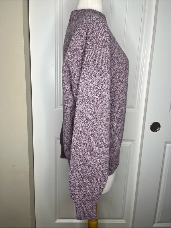 Vintage REI Purple Knit Wool Sweater Womens XL Fisherman Gorpcore Winter Cozy - Image 4