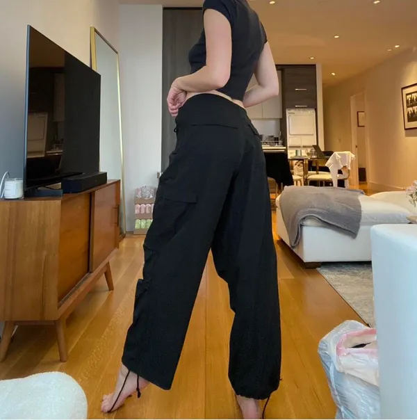Local European Black Parachute Pants - Image 3