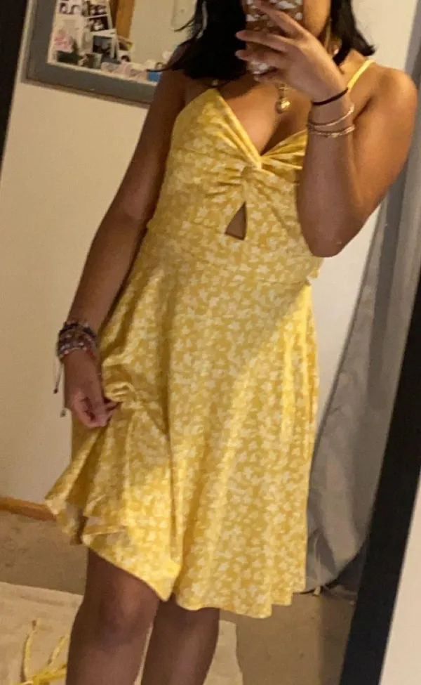 Yellow White Floral Sundress - Image 3
