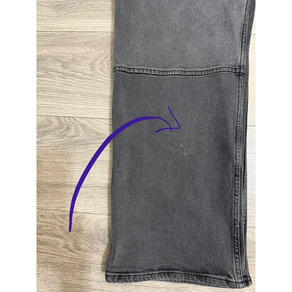 Hollister Ultra High-Rise Dad Jean‎ Washed Black Seam Detail Size 17R 36x28 - Image 8