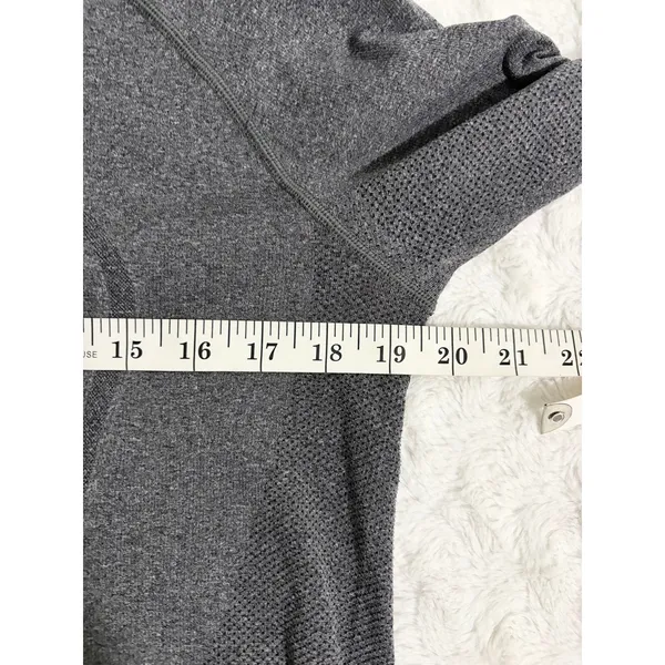 Lululemon Heathered Black Swiftly Tech 1/2 Zip Long Sleeve Fitted Top 12 - Image 8