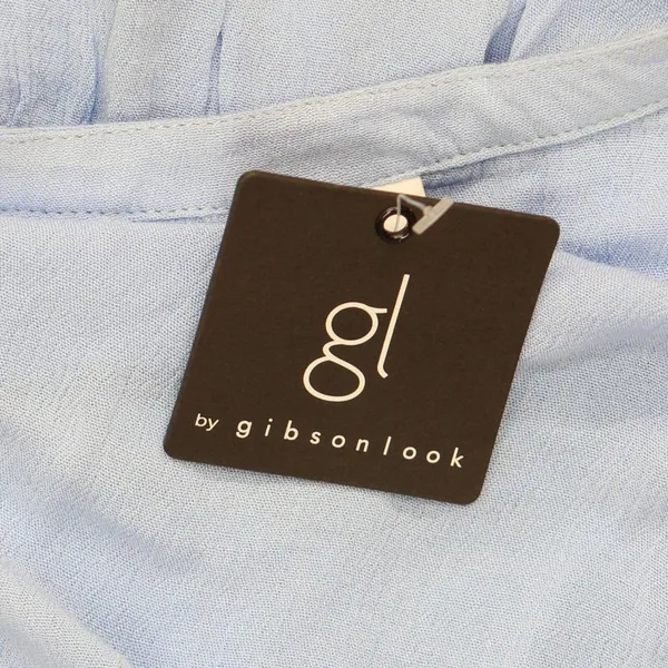 NWT Gl By Gibson Look Split Neck Tiered Easy Fitting Dress 14194 M Light Blue - Image 4