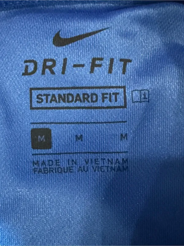 Nike Dri-FIT Women’s Golf Polo Medium Royal Blue White Stripe Collar Standard Fi - Image 6