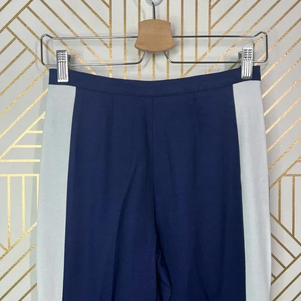 Reformation Side Stripe Flared Pants in Navy‎ Blue White Size US XS - Image 2