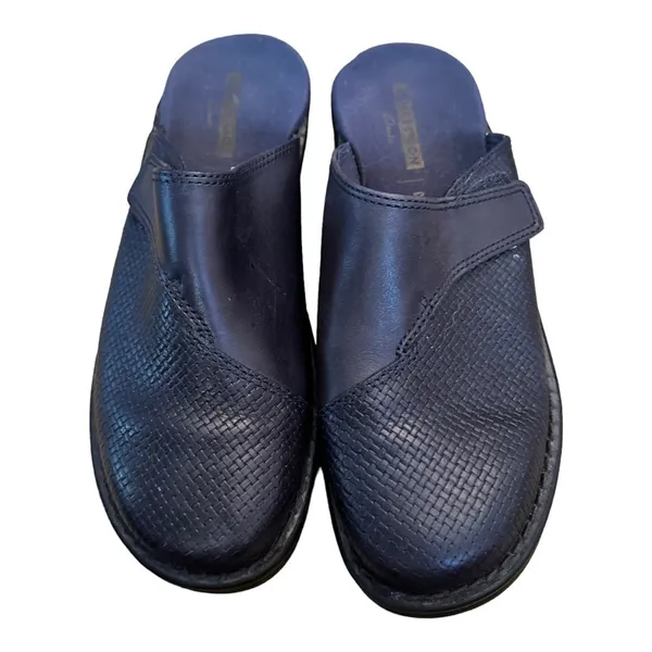 Clarks‎ Black Leather Clogs - Image 2