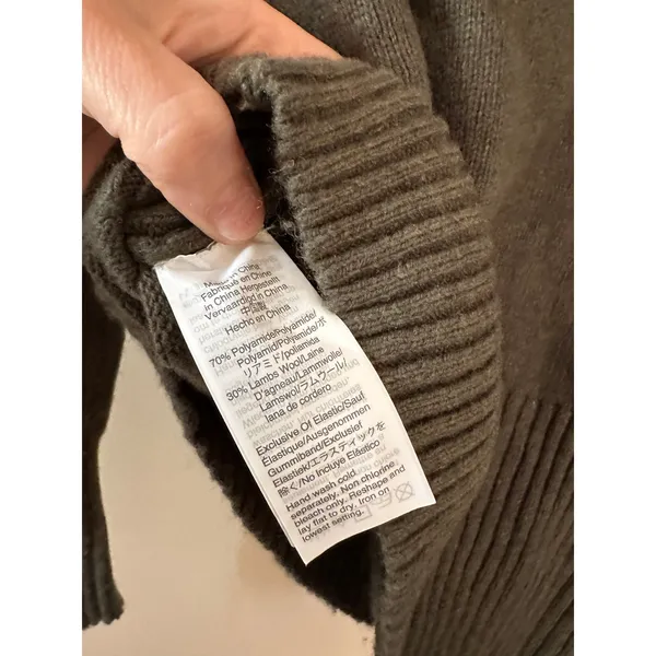 J. Crew Women's Lambs Wool Mock Neck Green Sweater - Image 5