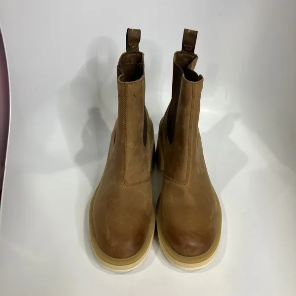 Sorel Hi-line‎ heel waterproof Chelsea boots tan leather women's size 10 trendy - Image 5