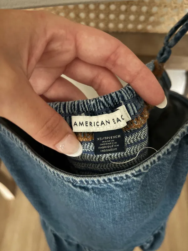 American Eagle Outfitters Denim Blue Peplum Cami - Image 4