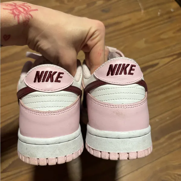 Nike Pink Foam and White Dunk Low Sneakers - Image 9
