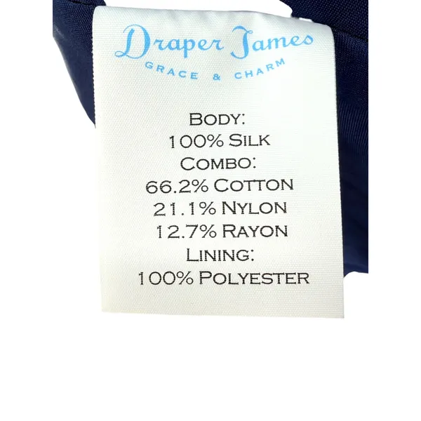 Draper James‎ Cloister Navy Floral Shirt Dress 100% Silk Size 8 Pockets Lined - Image 4