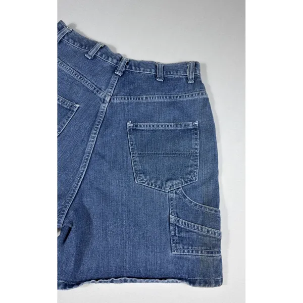 Vintage 90s Bill Blass Women's High Rise Denim‎ Carpenter Jean Shorts Size 10 - Image 7