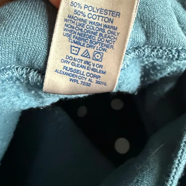 Russell Athletic Womens Sweatshirt Sz S Hoodie Blue‎ Dri-Power Pocket - Image 6