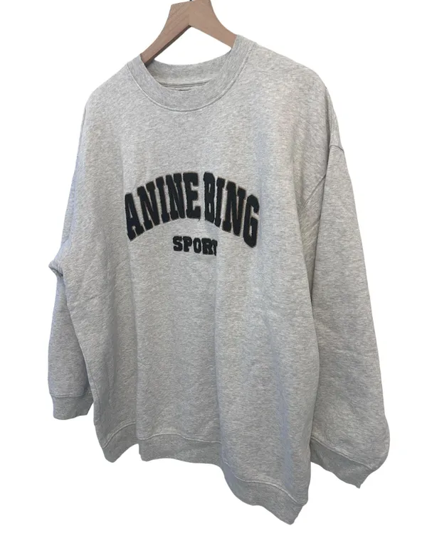 ANINE BING Sport Tyler Sweatshirt Heather Grey Size Large NWT ( SOLD OUT) - Image 4