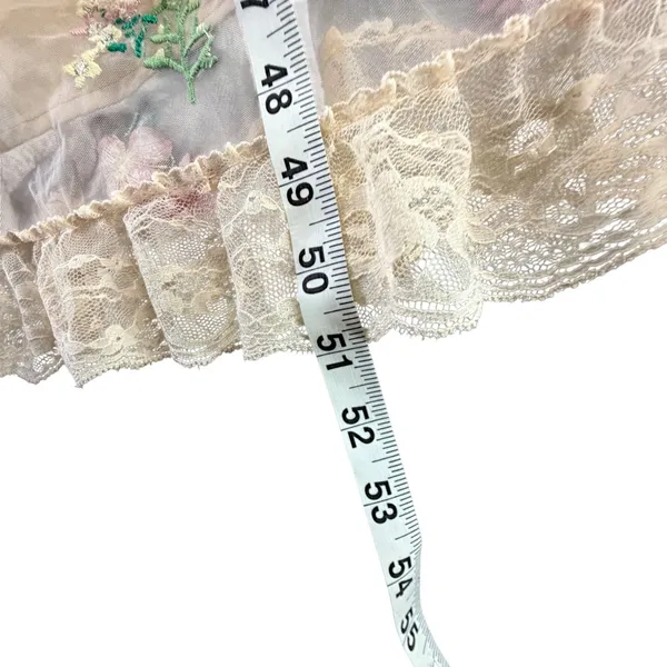 Cottagecore‎ Lace Tiered Midi Dress Embroidered Floral Prairie Fairy 2extremz L - Image 9