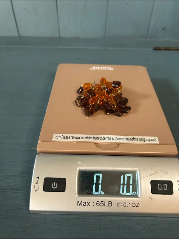 MCM Vintage Amber Cluster Bead Statement Brooch - Image 8