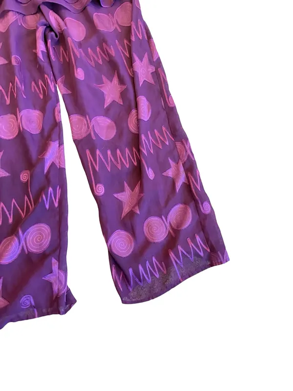 Victoria's Secret Gold Label Purple Pink Star Print Pajama Set Medium Women's - Image 12