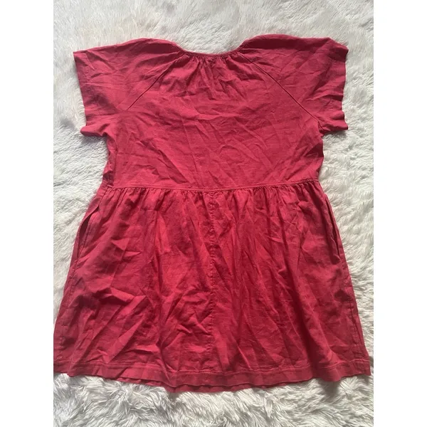 NWT Universal Thread Linen Blend Babydoll Top XL Pink Short Sleeve V-Neck - Image 8