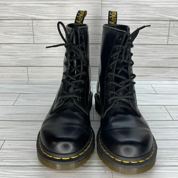 Dr. Martens Women's 1460 Smooth Leather Lace Up‎ Combat Boots in Black Size 8 - Image 6
