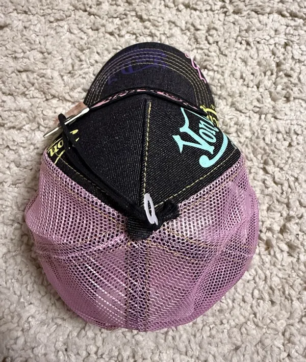 New unisex Von Dutch Tagged dark denim Trucker Hat - Image 5