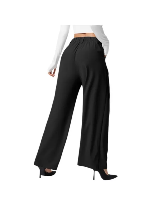 M(Tall) Halara High Waisted Plicated Side Pocket Wide Leg Waffle Work Pants - Image 2