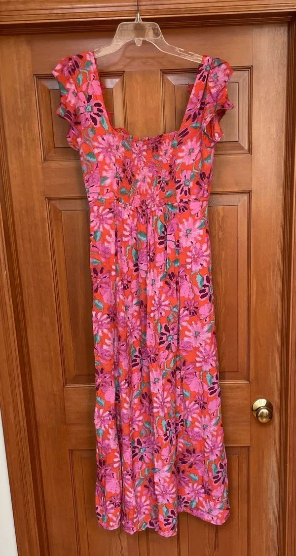 Free People Pink Floral Maxi Slit Dress - Image 7